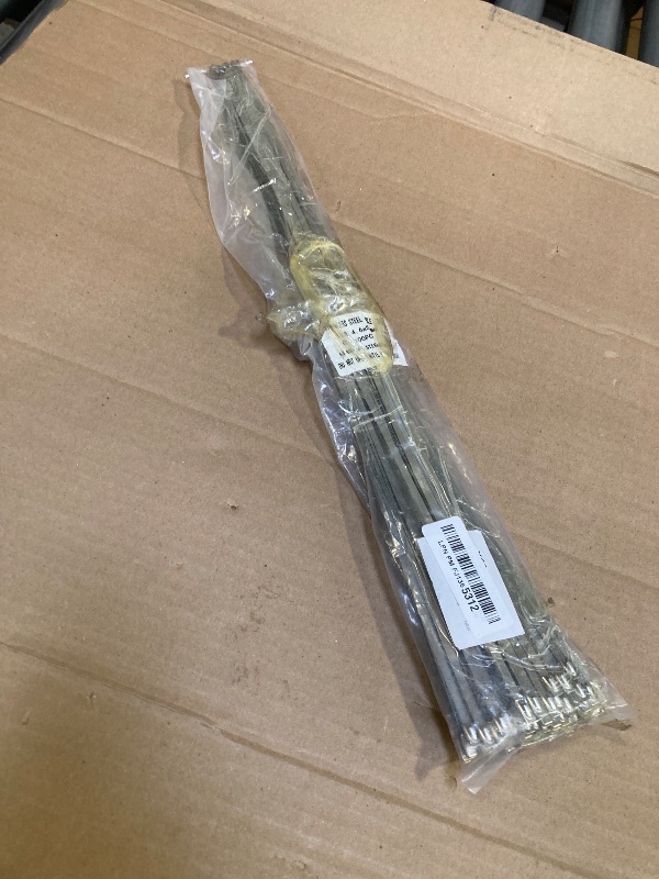 Photo 1 of 100 Pcs 20 Inch Metal Zip Ties Heavy Duty, Stainless Steel Cable Ties Metal Tie Wraps, 304 Stainless Steel Zip Ties with 200 Lbs Tensile Strength