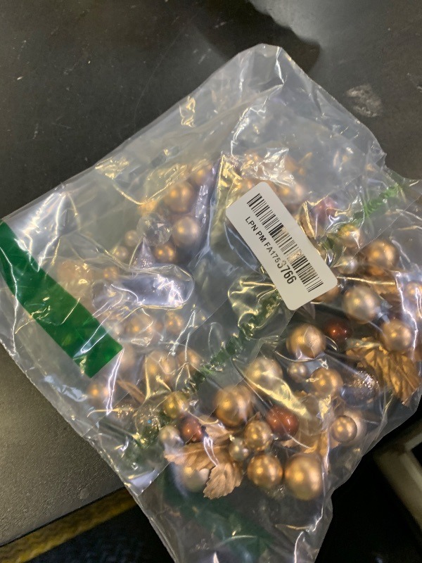 Photo 1 of Abbott Collection Beaded Pillar Candle Ring, Gold (6.5" D)