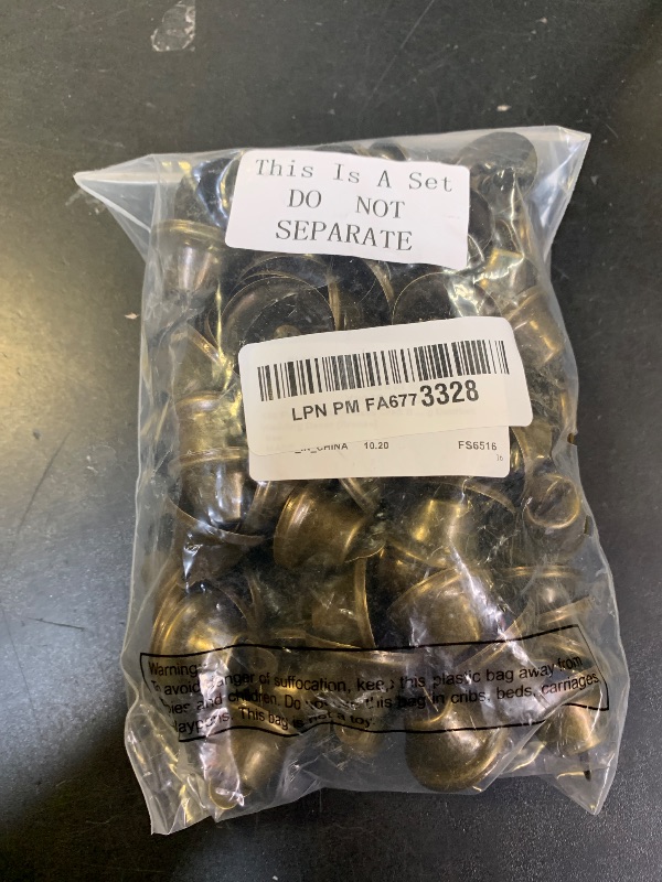 Photo 1 of 100 Pieces Vintage Bells Craft Bells Small Hanging Bells Ornaments for Wind Chimes Housebreaking Making Dog Potty Training Doorbell Wedding Decor (Bronze)