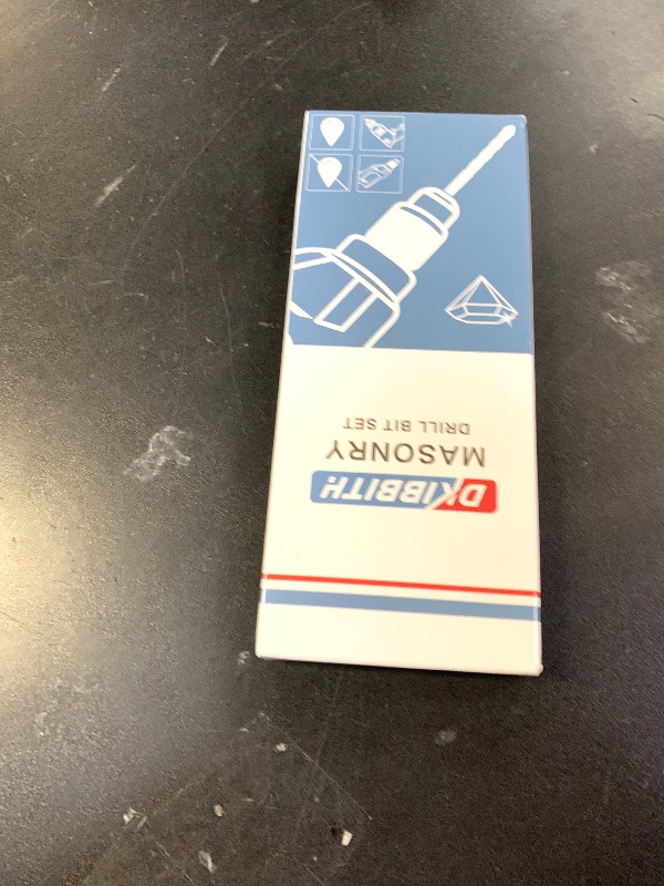 Photo 1 of 10-Piece Masonry Drill Bit Set for Concrete Tile Glass Ceramic Brick,1/8 to 1/2 Inch Drilling Bits with Triangle Handle,Tungsten Steel Alloy Tip.?Black?