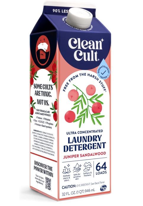 Photo 1 of 2 PACK-Ultra Concentrated Liquid Laundry Detergent Soap, 64 loads (32 oz), Long Lasting Scent, 90% Less Plastic, No Harsh Chemicals, Juniper Sandalwood, Defeats Stains & Odors, HE/Standard Compatible