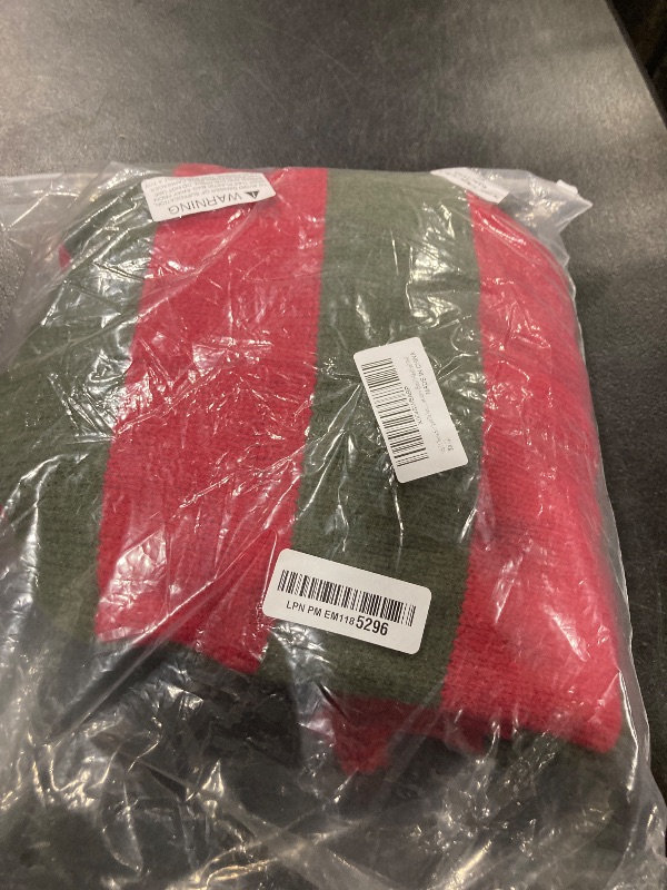 Photo 1 of Adult Mens Striped Deluxe Jumper Sweater Knitted Nightmare On Elm St Halloween Fancy Costume (Small-Medium) Red