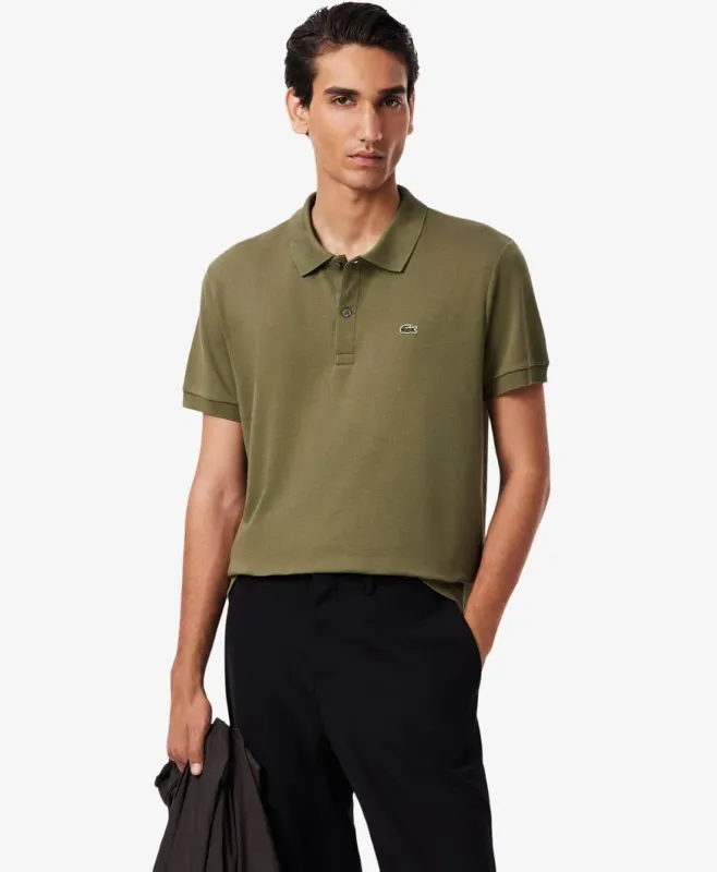 Photo 1 of Lacoste Men's Regular Fit Colorblock Mini-Piqué Polo, Black/Lapland/Sinople, Large