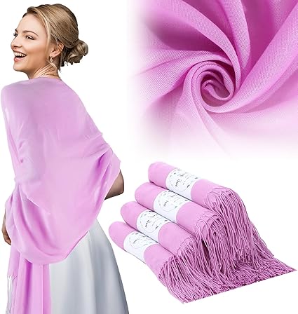 Photo 1 of ramede Shawls and Wraps 79 x 28 Inch Bulk Wedding Favors Bridal Shawls Gifts for Guests 5 pack
