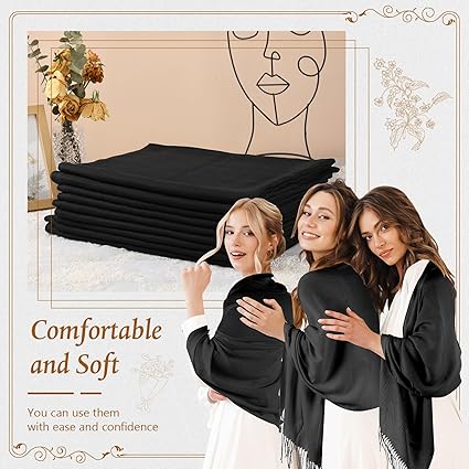 Photo 1 of ramede Shawls and Wraps 79 x 28 Inch Bulk Wedding Favors Bridal Shawls Gifts for Guests 5 pack