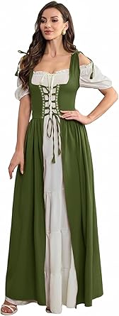 Photo 1 of Abaowedding Renaissance Costume Women Medieval Dress Renaissance Pirate Irish Ren Faire Dresses L/XL