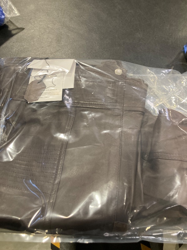 Photo 1 of DECIMAL Men's Black Genuine Lambskin Leather Biker Jacket VINTAGE REAL MOTORCYCLE JACKETS FOR MEN (S,BROWN)