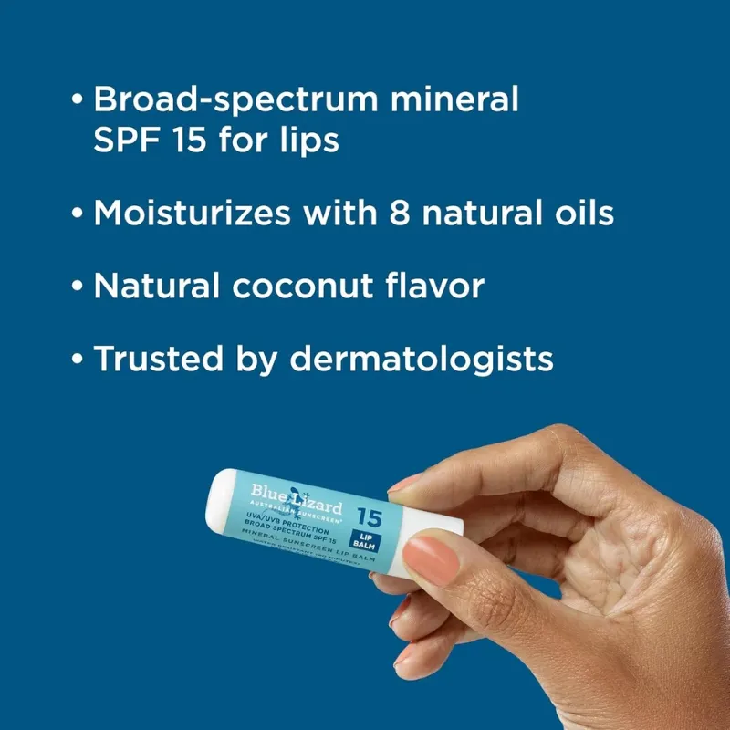Photo 1 of 3-Pack Blue Lizard Mineral SPF 15 Lip Balm: Broad Spectrum Sun Protection