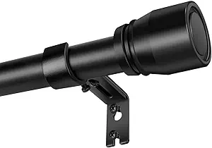 Photo 1 of 1” Diameter Curtain Rods Itself is 30 to144 inch 1 Pack Fit 30-142 inch, 66 to 120 inch Window with Heavy Duty Adjustable Rod Matte Black Splicing Metal Extra Long Curtain Rod for Windows
