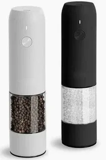 Photo 1 of 2 Packs Electric Salt and Pepper Grinder Set, USB Rechargeable, Automatic Mill Adjustable

