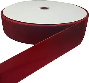 Photo 1 of 10 Yards Velvet Ribbon Spool (Red, 2")
