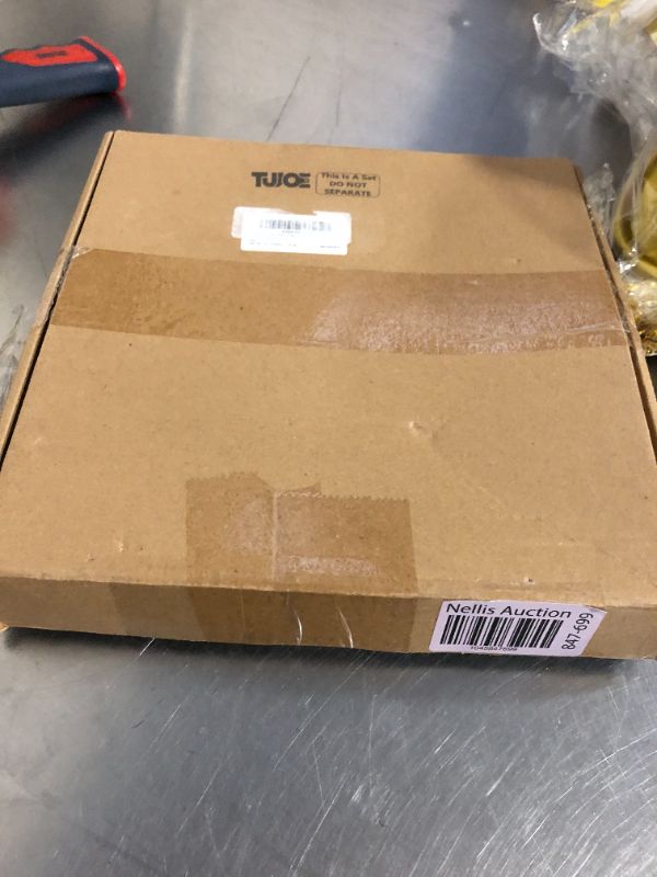 Photo 1 of 2 Pcs Simmer Plate for Gas Stove 11 Inches and 9.5 Inches Fast Defrosting Tray Round Stove Diffuser Heat Conduction Plate with Anti Scalding Handle for Electric Pot Cookware Protection
