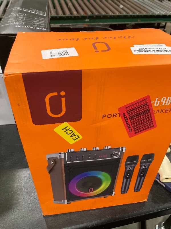 Photo 1 of * PARTS ONLY * JYX Karaoke Machine with 2 Wireless Microphones, Portable Bass/Treble Bluetooth Speaker with LED Light, Support TWS, AUX in, FM, REC PA System with Remote Control, Supply for Party/Adults/Kids