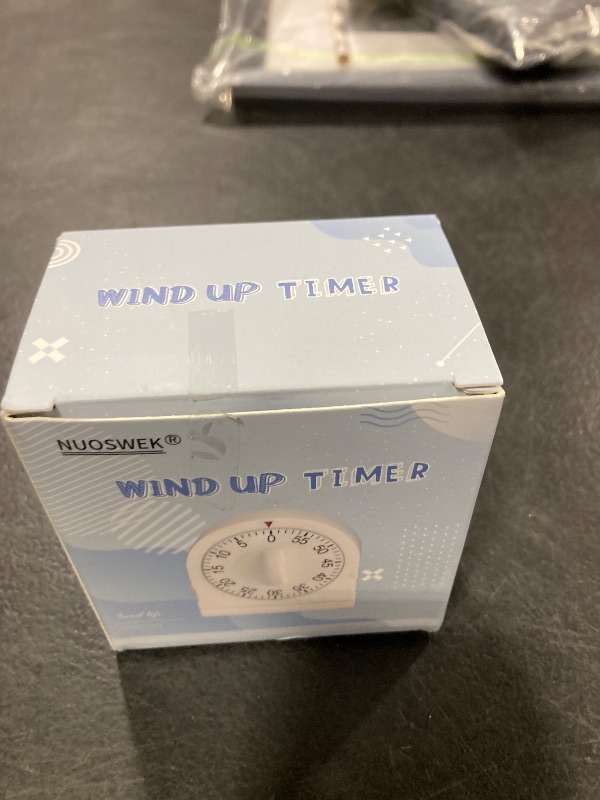 Photo 1 of 60 Minute Wind Up Timer, Visual Mechanical Timer with Loud Alarm, Manual Countdown Timers for Classroom, Home, Study and Cooking (White)