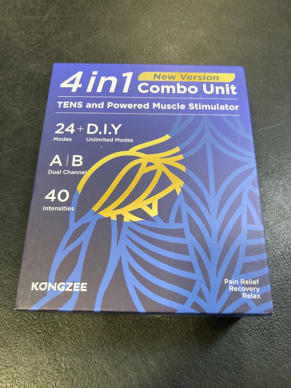 Photo 1 of 4 in 1 - D.I.Y & Tens Unit & EMS & Massage Muscle Stimulator, Dual Channel TENS Units Therapy Machine for Pain Relief, FDA Cleared Rechargeable Electronic Pulse Massager, with 12pcs Electrode Pads.