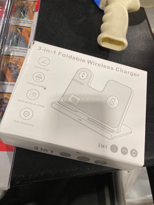 Photo 1 of 3 in 1 Wireless Charger Fast Charging Stand for Samsung, 15W Foldable Phone Charger Stand Android Charging Station for Samsung Galaxy S25/S24/S23 Ultra,Z Flip 6/Flip 7,Z Fold 6/Fold 7,iPhone 17/16/15