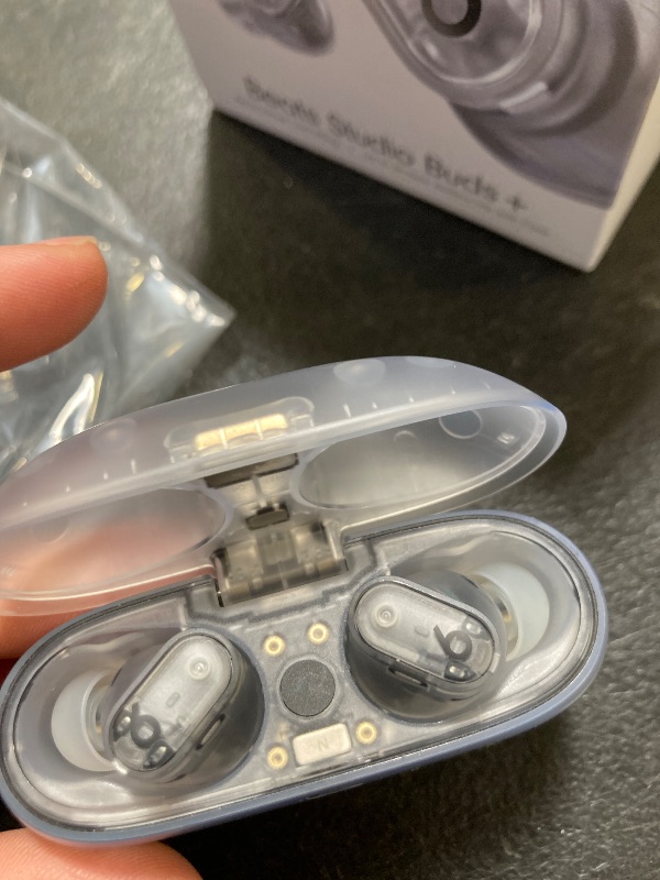 Photo 1 of Beats Studio Buds + | True Wireless Noise Cancelling Earbuds, Enhanced Apple & Android Compatibility, Built-in Microphone, Sweat Resistant Bluetooth Headphones, Spatial Audio - Transparent