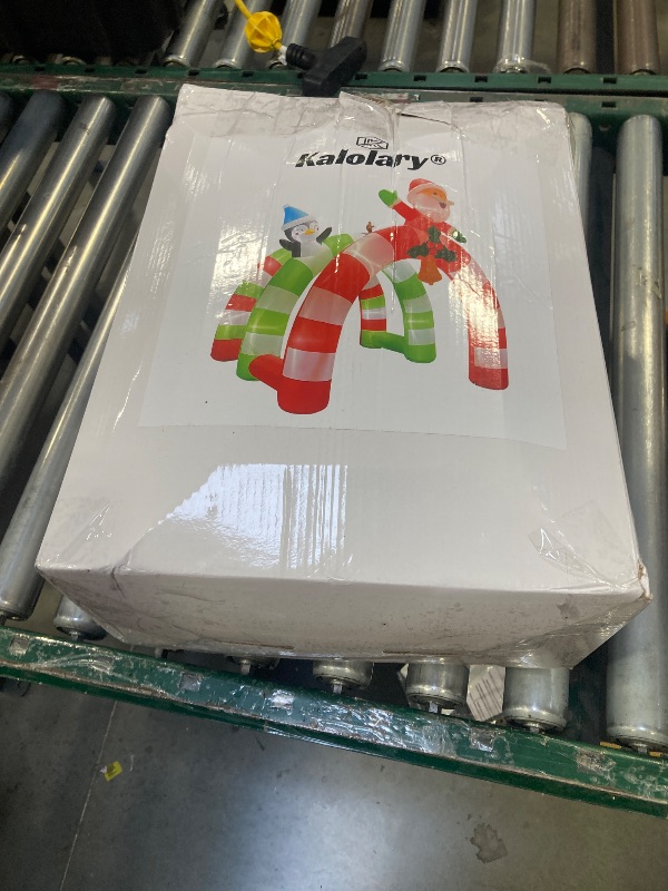 Photo 1 of 12FT Christmas Inflatable Archway with LED Light, Kalolary Santa Elk Inflatable Tunnel Stereoscopic Xmas Penguin Arch Inflatables Christmas Blow up Outdoor Decoration for Yard Lawn Party Shopping Mall