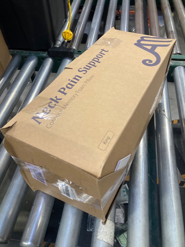 Photo 1 of AM AEROMAX 32" King Size Contour Memory Foam Pillow, Cervical Pillow for Neck Pain Relief, Neck Orthopedic Sleeping Pillows for Side, Back and Stomach Sleepers