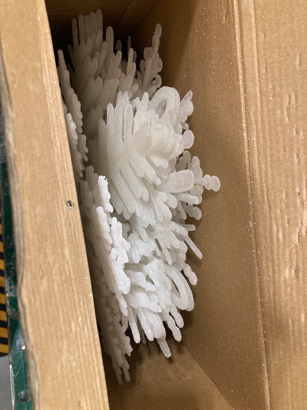 Photo 1 of 24 PCS Large Snowflakes Ornaments - Outdoor Christmas Decor Glitter Giant Hanging Snowflake Decorations for Indoor Outdoor Christmas Tree Decorations(White)