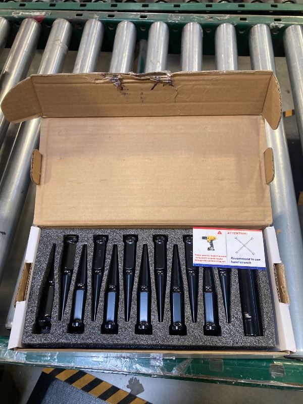 View 2 of 14x1.5 Spike Lug Nuts for Chevy Silverado GMC Sierra 1500, 24 pcs Spiked Lug Nuts for Ford F150 Jeep Grand Cherokee Ram 1500 Truck Tire, Black Bullet Lug Nut Set with Socket Key for Aftermarket Wheels