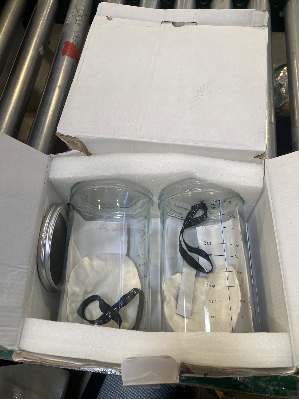Photo 1 of Tyniaide 40 Oz Sourdough Starter Kit 2 Pack– Extra Thermometer Strips and Breathable Covers Included in Sourdough Starter Jar – A Perfect Sourdough Bread Starter Kit for Beginners to Expert