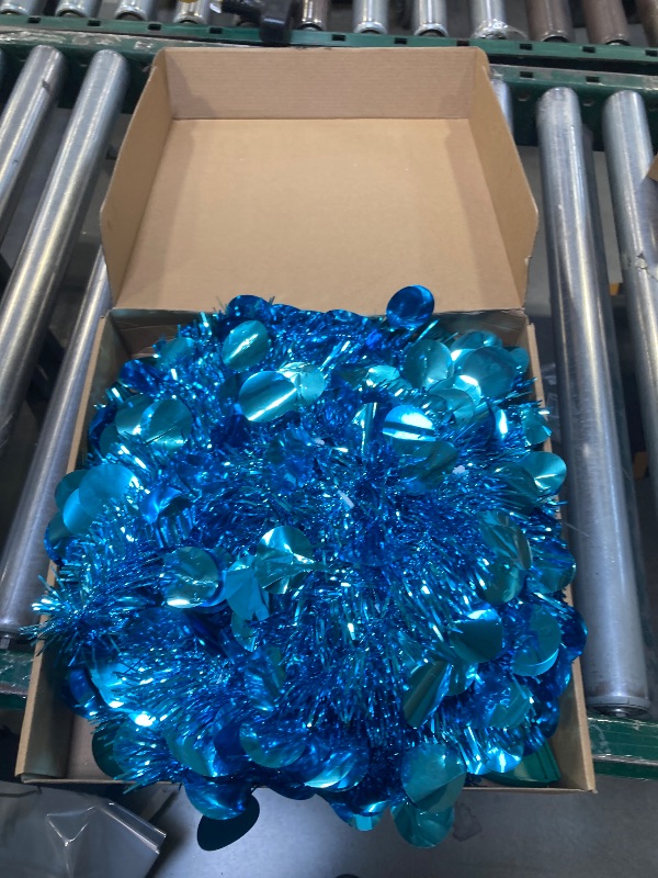 Photo 1 of 5Ft Pop Up Christmas Tree with Lights, Collapsible Pencil Tree Blue, Skinny Christmas Tree Slim Xmas Tree, Artificial Tinsel Tree Foldable for Home Apartment Holiday Party Winter Decor