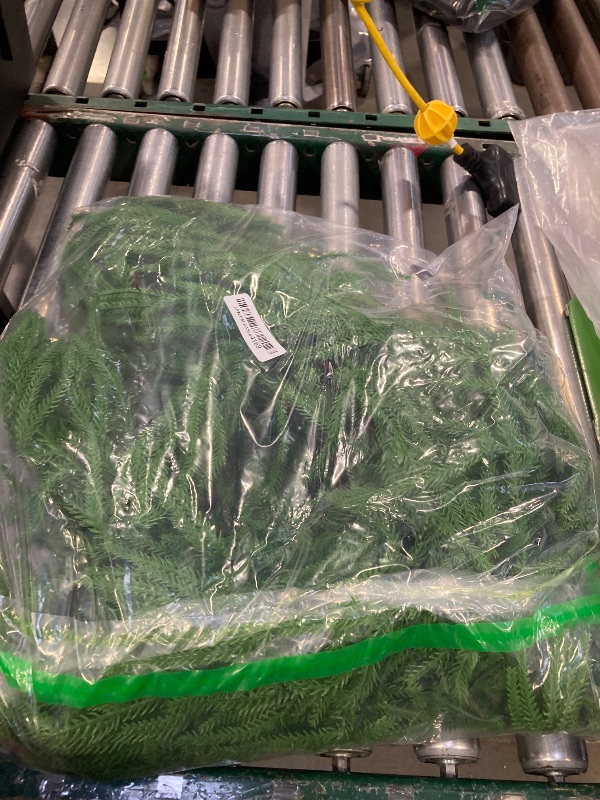 Photo 1 of 9FT Christmas Garlands Norfolk Pine Garland Real Touch Artificial Faux Greenery Garland for Holiday Indoor Outdoor Decor