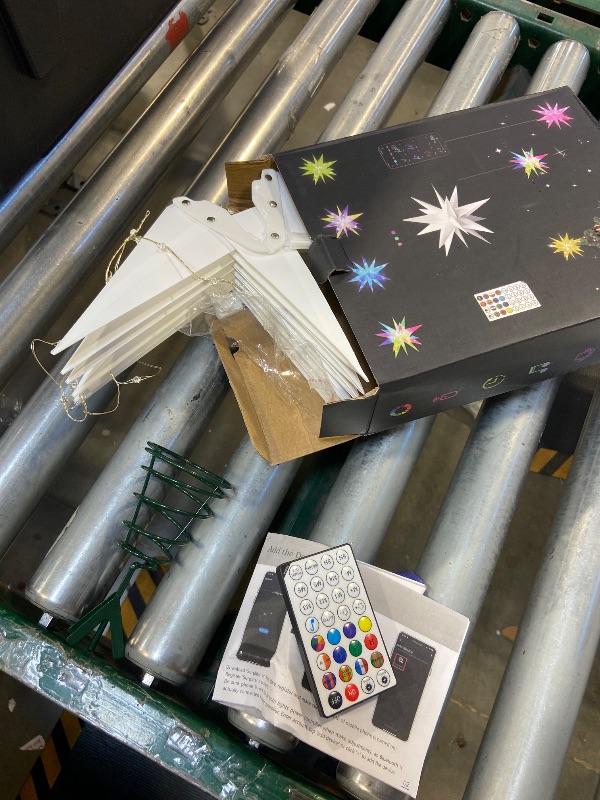 Photo 1 of 16 Inch Christmas Star Tree Topper, RGB Color Change Christmas Tree Light Up Star, Bluetooth App & Remote Control Music Sync Christmas Tree Decorations Xmas Outdoor Indoor Decor