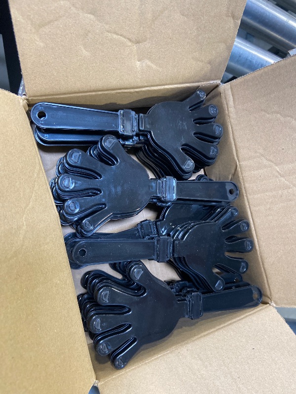 Photo 1 of 20 Pcs Hand Clappers Noisemakers 7.5 Inch Clappers Noisemakers Plastic Hand Clappers for Birthdays Game Football Sporting Events Cheers Supplies Dance Basketball Football Noisemakers(Black)