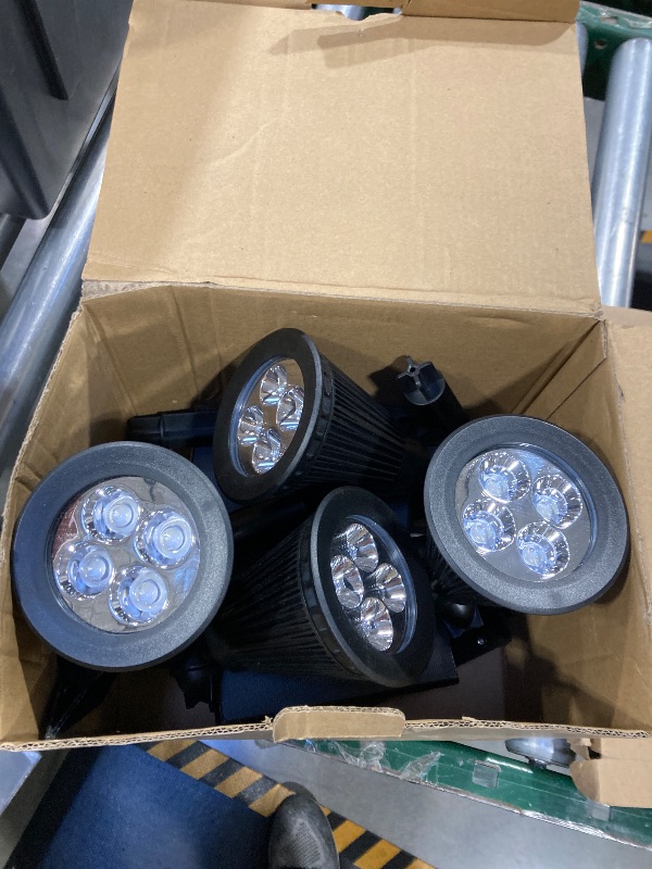 Photo 1 of 4 Pack Color Changing Solar Spotlights Outdoor Waterproof for Tree, Flower, Plant, Statue, Sign, Decorative wall, Rainbow Lanscape Decor Uplights for House Outside, Yard, Garden, Patio, Pathway, Fence