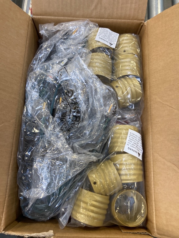 Photo 1 of 2 Pack Jumbo C9 Christmas Pathway Lights Outdoor - 10.5 Feet 5 Lights Strawberry C9 Walkway Lights, C7 Light Covered Jumbo Multicolor Light Bulb Outdoor Decorations for Lawn Garden Outside