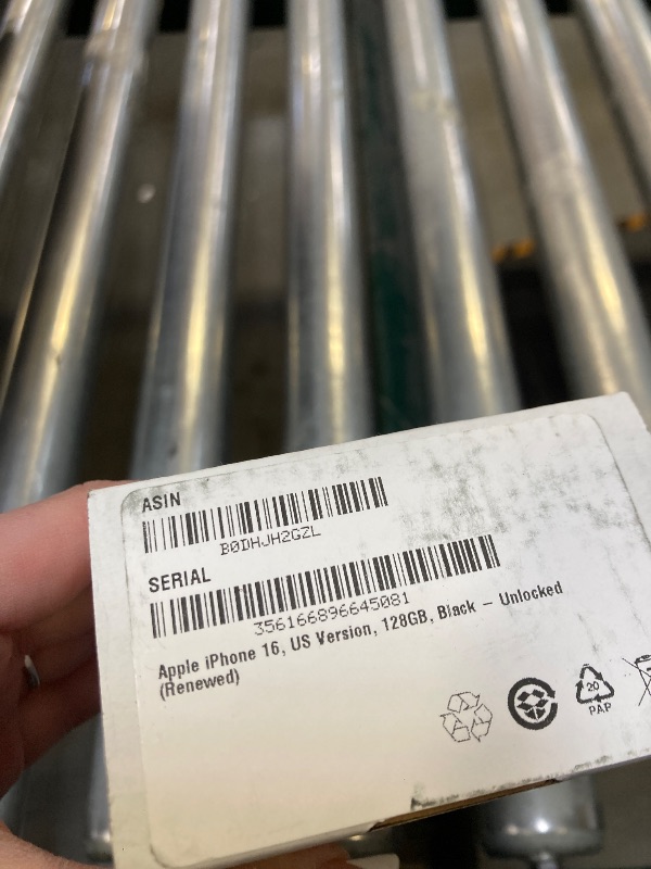 Photo 1 of Apple iPhone 16, US Version, 128GB, Black - Unlocked (Renewed)