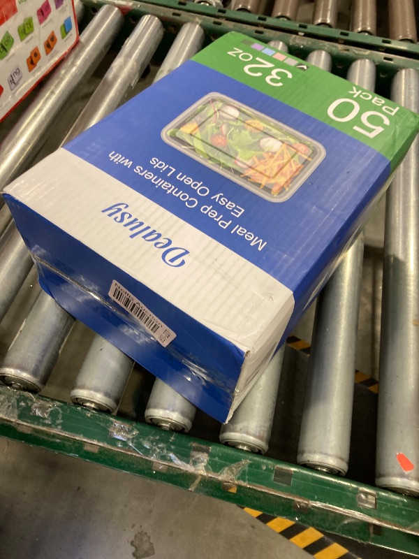 Photo 1 of 50 Pack (100-Piece) 32 oz Meal Prep Containers Reusable with Easy Open Lids, Sturdy Leakproof Food Safe, Microwave Freezer Dishwasher Safe, To Go Take Out Plastic Food Storage Pans with Lids, Black