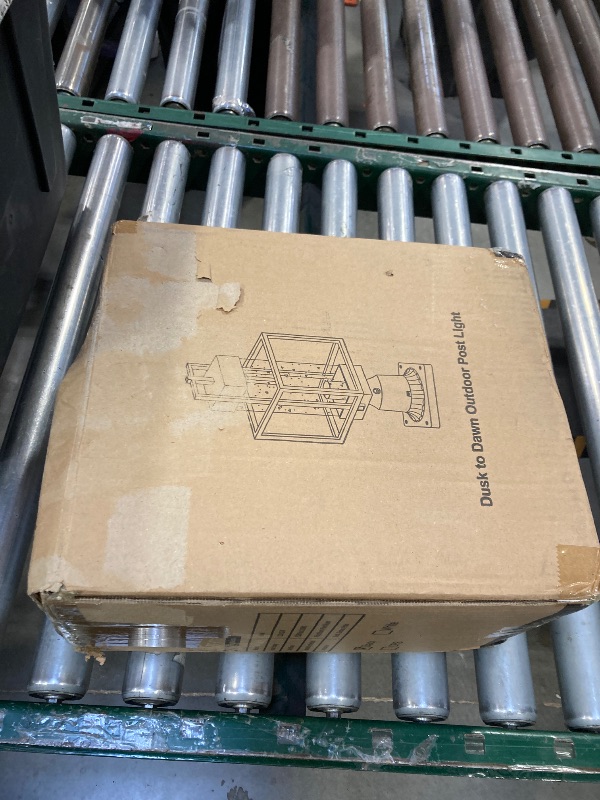 Photo 1 of 18" H Dusk to Dawn Outdoor Post Light Fixture Hardwired 120V, Waterproof Aluminum Pole Light with Pier Mount Base, Matte Black Exterior Lamp Post Lantern with Water Glass for Garden Yard Patio Path