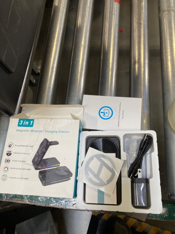 Photo 1 of 3 in 1 Magnetic Wireless Charger for Samsung, Foldable Android Charging Station for Samsung Galaxy S25 Ultra/Z Fold7/Flip7/S24, Watch Charger for Galaxy Watch Ultra/8/7/Buds (for Travel)