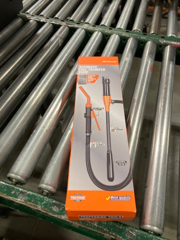 Photo 1 of Kiweoci Electric Fuel Transfer Pump, 3GPM Portable Fluid Transfer Siphon Pump with Oil Pipeline, Battery Gas Pumps with Adjustable Flow Control Nozzle for Car/RV(Orange)