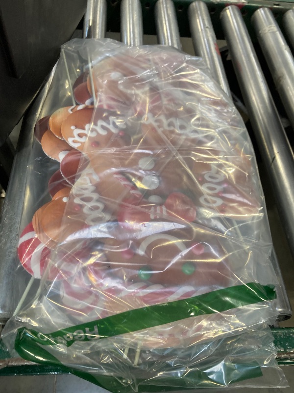 Photo 1 of 12 Pcs Christmas Gingerbread Man Yard Signs with Stakes - Xmas Gingerbread Yard Stakes Lawn Signs for Christmas Holiday Pathway Garden Patio Party Favors