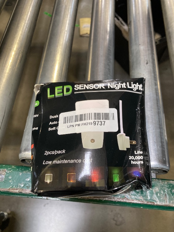 Photo 1 of 2 Pack 0.5W Plug in LED Night Light with Dusk to Dawn Sensor Daylight Cool White