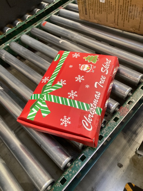 Photo 1 of 48 Inch Christmas Tree Skirt - Vonhen Extra Larger Thick Faux Fur Tree Skirt White Plush Skirt for Merry Chtistmas Party Christmas Tree Decoration