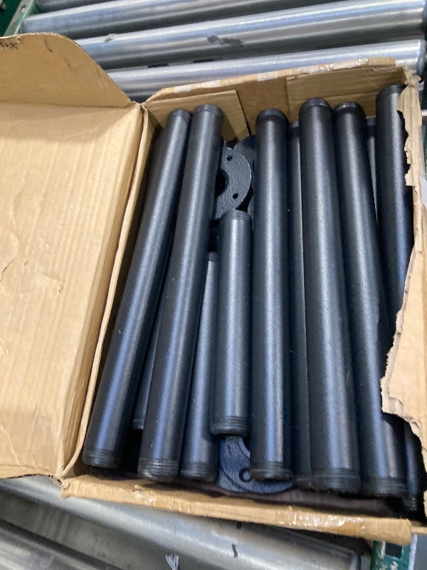 Photo 1 of MUZIK 38 Inch Metal Table Legs, Black Painted Desk Legs, Industrial Pipe Counter Bar Height Table Legs, 2 Pack Dining Coffee Table Legs