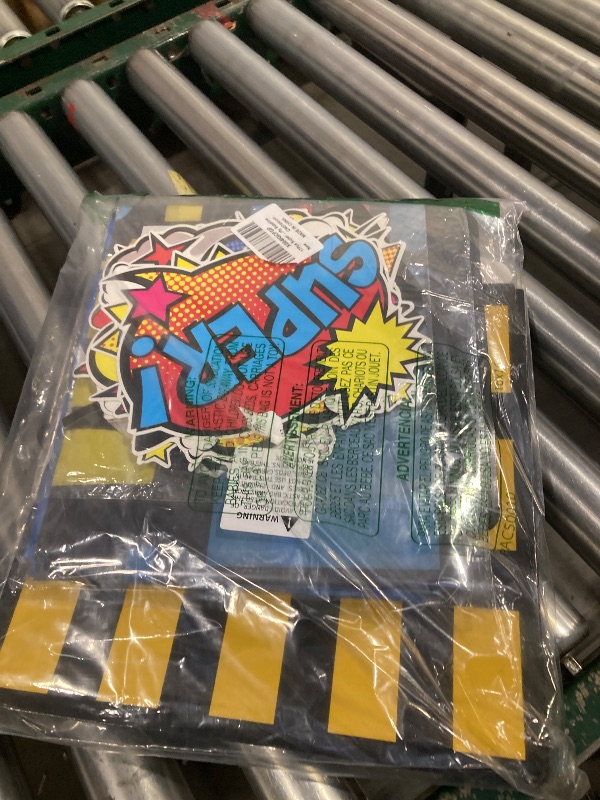 Photo 1 of 17Pcs Super Theme Hero Party Photography Backdrop for Hero Birthday Decorations with Hero Background Skyscraper City Boxes Hero Cutouts Super Banner for Super Theme Hero Birthday Party Supplies