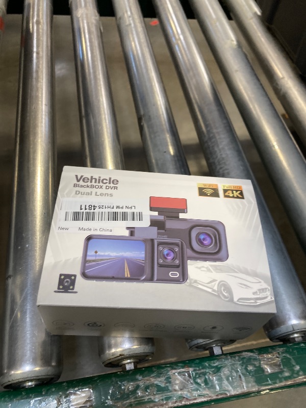 Photo 1 of 3 Channel 4K Dash Cam with 5GHz WiFi & APP Control, 4K+1080P+1440P Dash Cam Front and Rear Inside with 64GB Card, Dash Camera for Cars with Night Vision, Loop Recording, 24H Parking Mode, G-Sensor