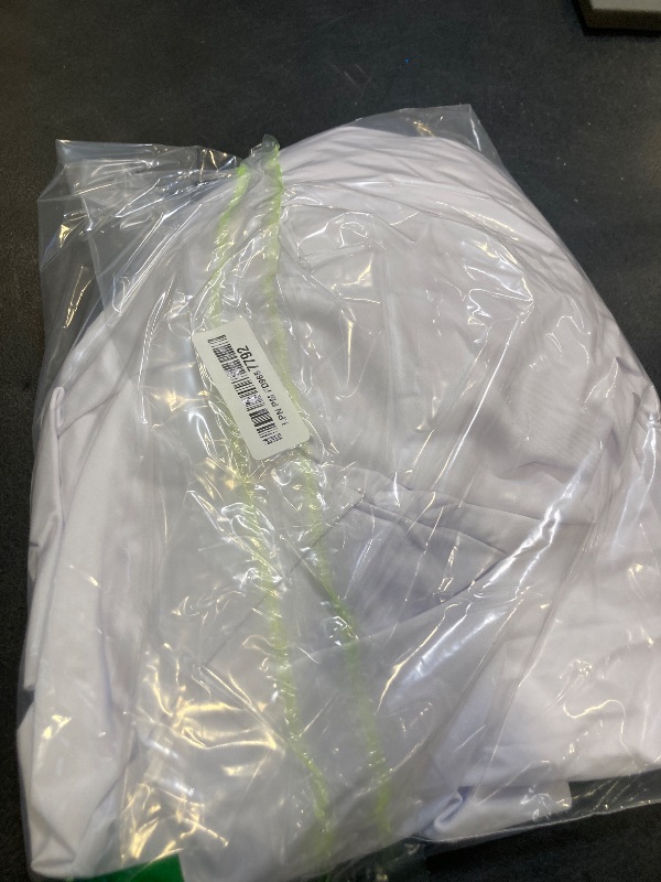 Photo 1 of 1 Pack White Spandex Round Tablecloths for 60 inch Tables, Stretchy Fitted 5FT Round Table Cloths,Wrinkle Free Table Cover with Skirt for Wedding Party Dining Banquet