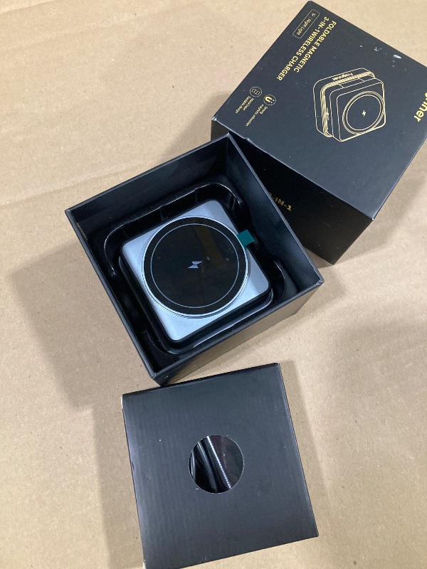 Photo 1 of ?2026 Upgraded?Wireless Charger 3 in 1, Foldable Wireless Charging Station with Night Light for Apple MagSafe Charger, Travel Magnetic Charger Stand, Nightstand Fast 15W Charging Station (20W Adapter)