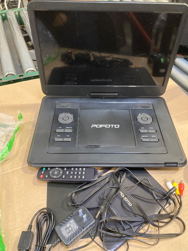 Photo 1 of 17.5” Portable DVD Player with 15.6” Large HD Screen, 6 Hours Rechargeable Battery, Dual Speakers, Region Free, Remote Control, Support Multi-Format Sync TV, USB/SD, Black