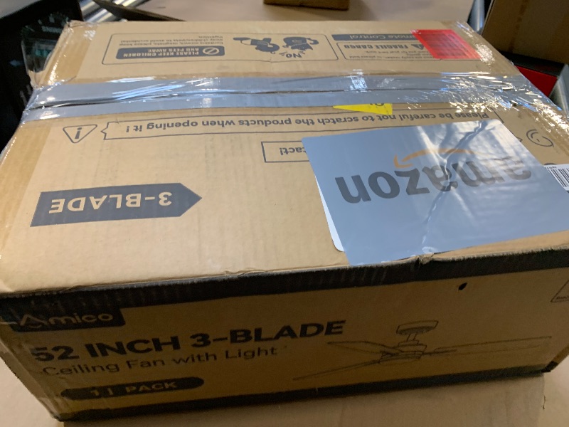 Photo 1 of Amico Ceiling Fans with Lights, 52 Inch Ceiling Fan with Light and Remote Control, Nickel Fan, Reversible, 3CCT, Dimmable, Noiseless, Ceiling Fan for Bedroom, Indoor/Outdoor Use