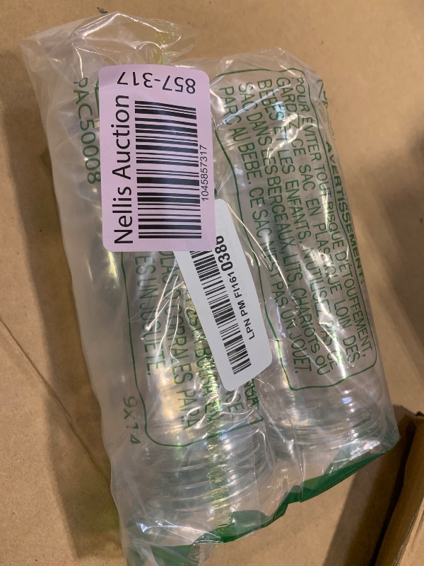 Photo 1 of CABAX 12oz Clear Plastic Jars with Silver Lids, 350ml Round Food Storage Containers for Dry Goods, Cereals, Spices and More for Home Kitchen Storage, Pack of 2