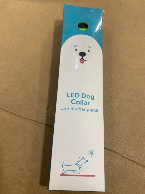 Photo 1 of Illumifun Light Up Dog Collar - USB Rechargeable LED Dog Collar Glow in The Dark - High Visibility Glow Collar for Night Walking (Small, Fluorescent Green)