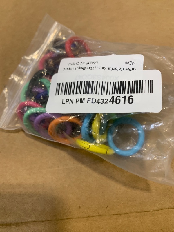 Photo 1 of 50Pcs Colorful Round Spring O Rings, Metal Trigger Snap Clip Keyring Buckle Hooks for DIY Accessories, Purse, Keychain, Handbag, Lanyard